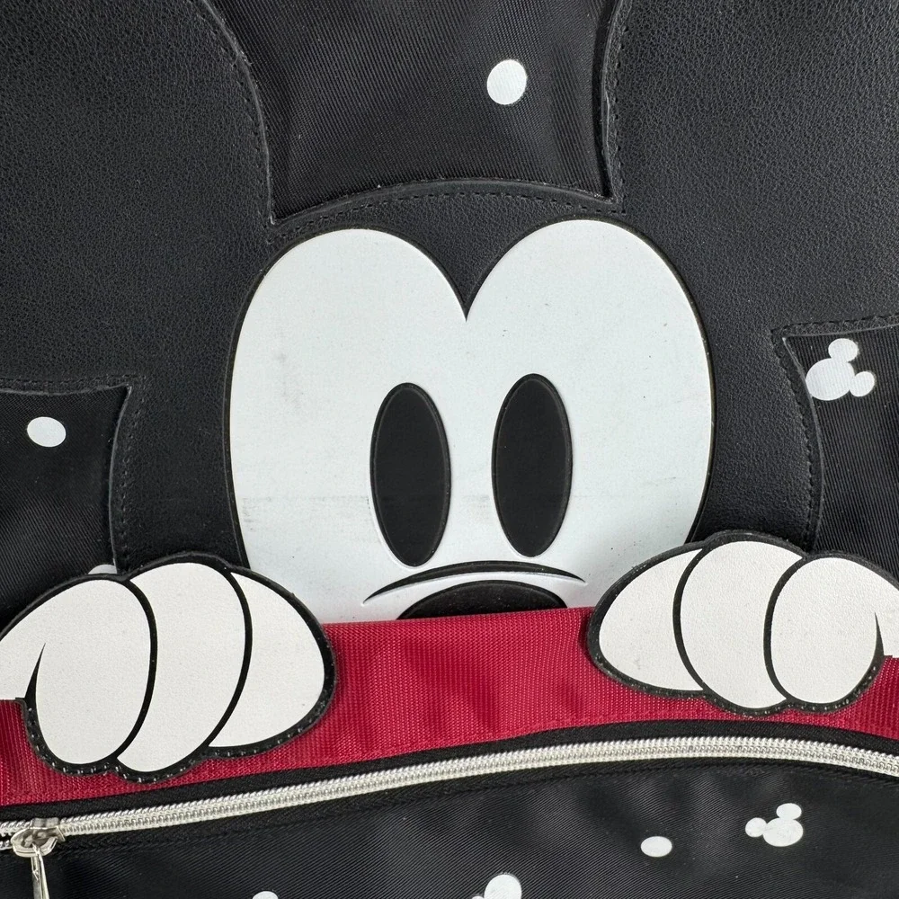 Disney Mickey Mouse Backpack Peek-A-Boo Polka Dot‎ Zip Close Travel Diaper Bag